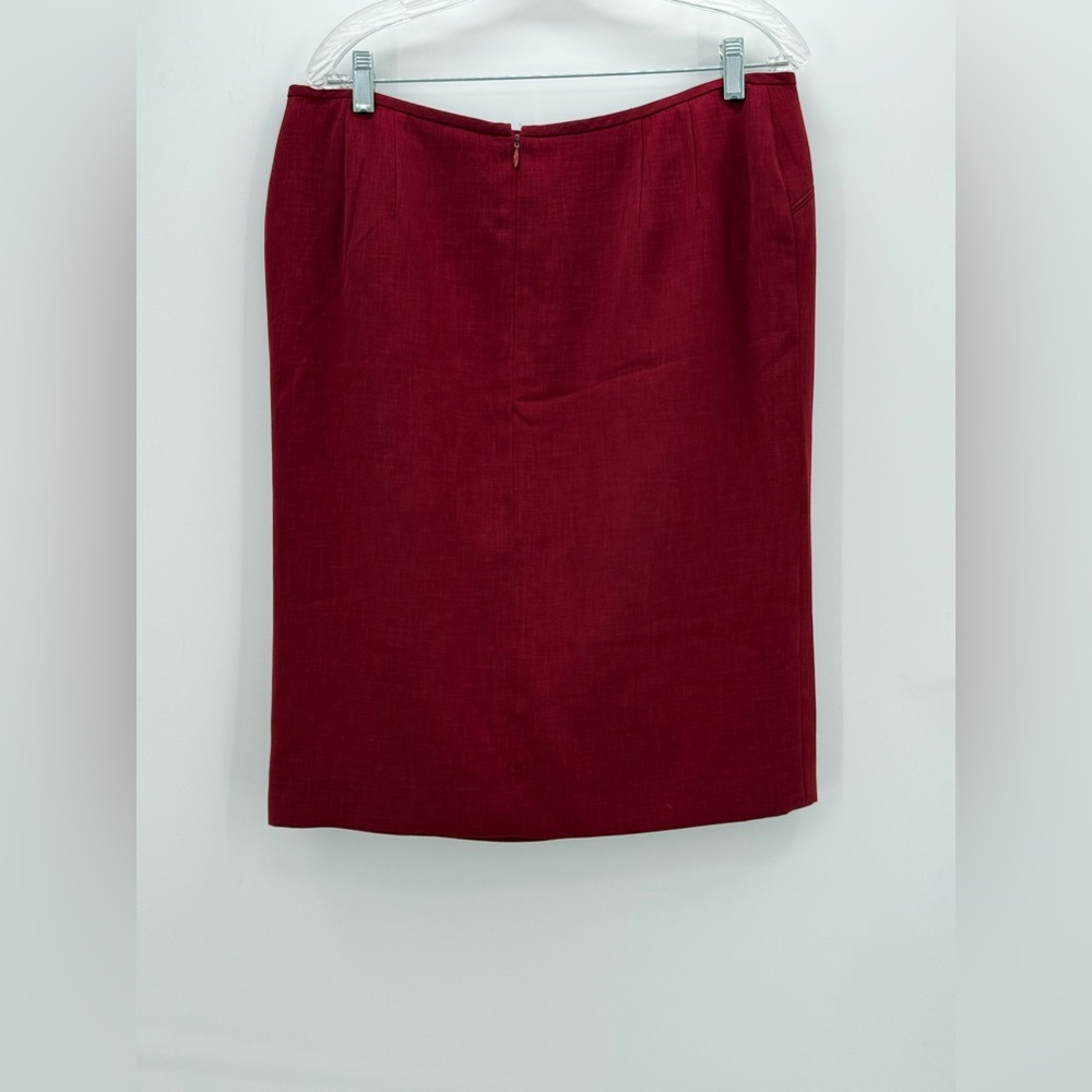 Kasper Red Skirt/Blazer Suit Set – Classic Tailored Career Office Power Suit - Picture 3 of 15